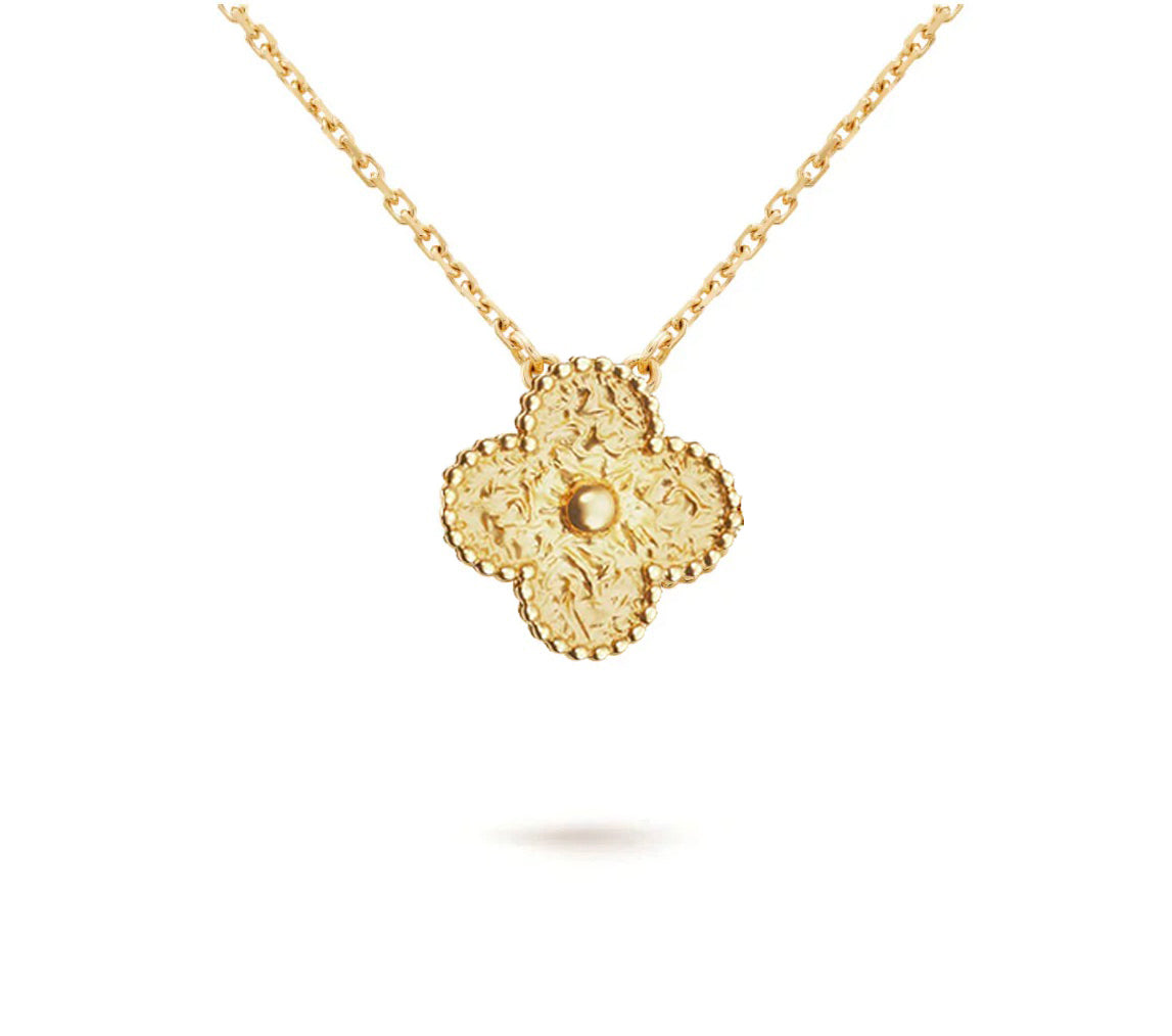 [Noble Aura jewelry]CLOVER 15MM SINGLE FLOWER NECKLACE COLLECTION
