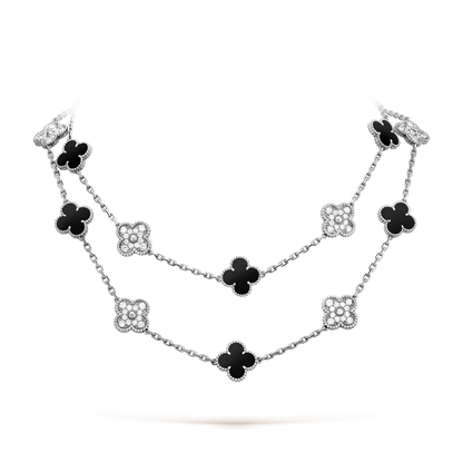 [Noble Aura jewelry]CLOVER 20 MOTIFS ONYX DIAMOND SILVER