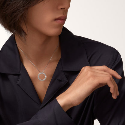 [Noble Aura jewelry]LOVE NECKLACE 16MM 3 DIAMONDS