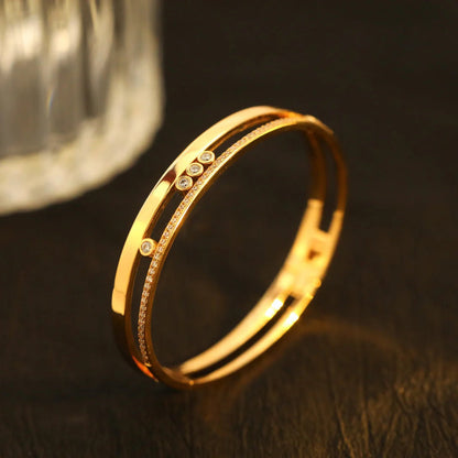 [Noble Aura jewelry]Move Romane Diamond Bangle Bracelet