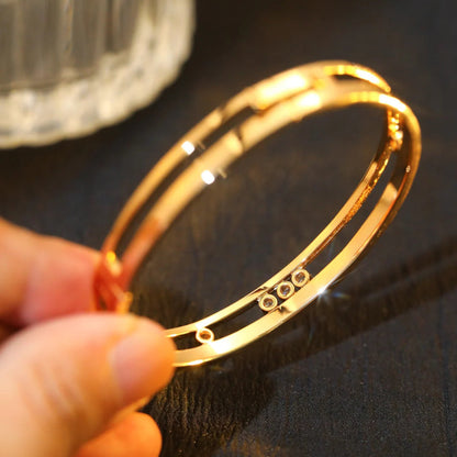 [Noble Aura jewelry]Move Romane Diamond Bangle Bracelet