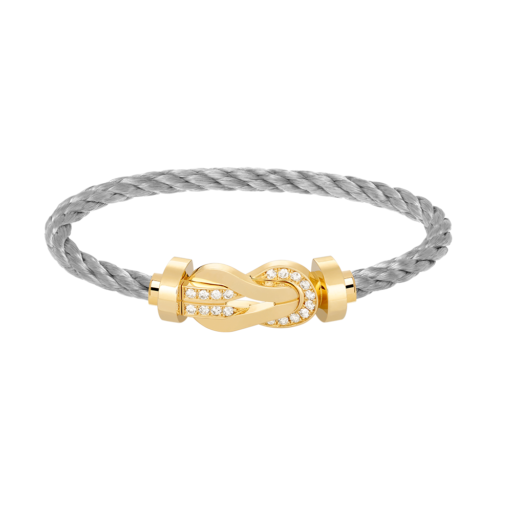 [Noble Aura jewelry]CHANCE LARGE 8 FIGURE BUCKLE HALF DIAMOND BRACELET GOLD