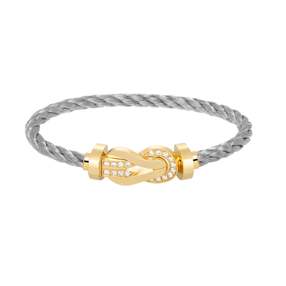 [Noble Aura jewelry]CHANCE LARGE 8 FIGURE BUCKLE HALF DIAMOND BRACELET GOLD