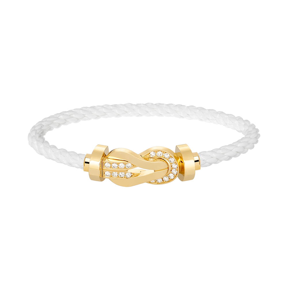 [Noble Aura jewelry]CHANCE LARGE 8 FIGURE BUCKLE HALF DIAMOND BRACELET GOLD