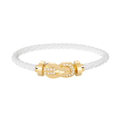 [Noble Aura jewelry]CHANCE LARGE 8 FIGURE BUCKLE HALF DIAMOND BRACELET GOLD