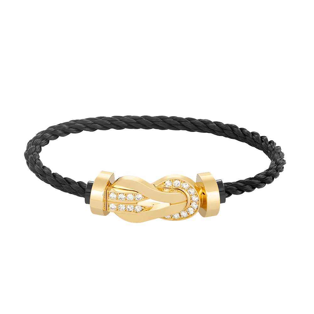 [Noble Aura jewelry]CHANCE LARGE 8 FIGURE BUCKLE HALF DIAMOND BRACELET GOLD