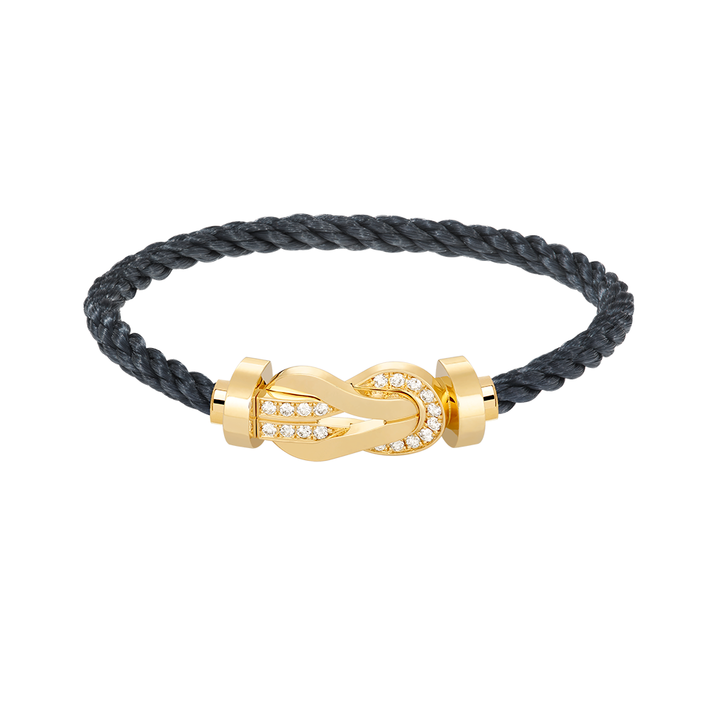 [Noble Aura jewelry]CHANCE LARGE 8 FIGURE BUCKLE HALF DIAMOND BRACELET GOLD