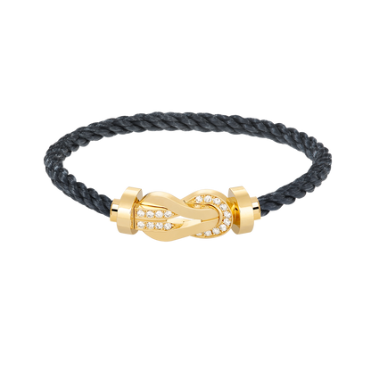[Noble Aura jewelry]CHANCE LARGE 8 FIGURE BUCKLE HALF DIAMOND BRACELET GOLD