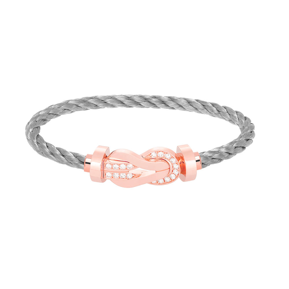 [Noble Aura jewelry]CHANCE LARGE 8 FIGURE BUCKLE HALF DIAMOND BRACELET ROSE GOLD