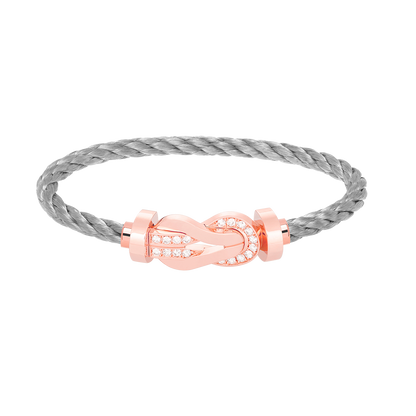 [Noble Aura jewelry]CHANCE LARGE 8 FIGURE BUCKLE HALF DIAMOND BRACELET ROSE GOLD