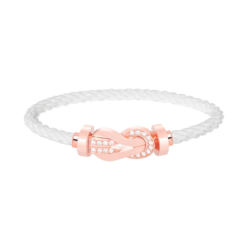 [Noble Aura jewelry]CHANCE LARGE 8 FIGURE BUCKLE HALF DIAMOND BRACELET ROSE GOLD