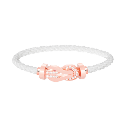[Noble Aura jewelry]CHANCE LARGE 8 FIGURE BUCKLE HALF DIAMOND BRACELET ROSE GOLD