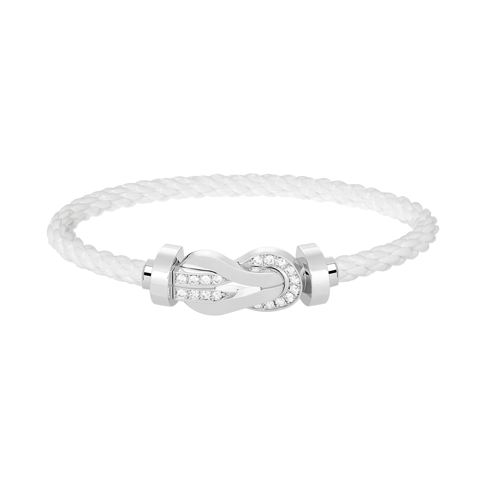 [Noble Aura jewelry]CHANCE LARGE 8 FIGURE BUCKLE HALF DIAMOND BRACELET SILVER