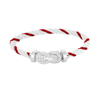 [Noble Aura jewelry]CHANCE LARGE 8 FIGURE BUCKLE HALF DIAMOND BRACELET SILVER