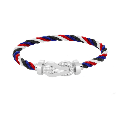 [Noble Aura jewelry]CHANCE LARGE 8 FIGURE BUCKLE HALF DIAMOND BRACELET SILVER