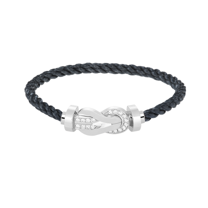 [Noble Aura jewelry]CHANCE LARGE 8 FIGURE BUCKLE HALF DIAMOND BRACELET SILVER