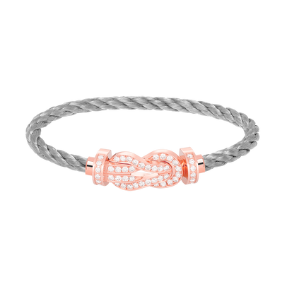 [Noble Aura jewelry]CHANCE LARGE 8 FIGURE BUCKLE FULL DIAMOND BRACELET ROSE GOLD
