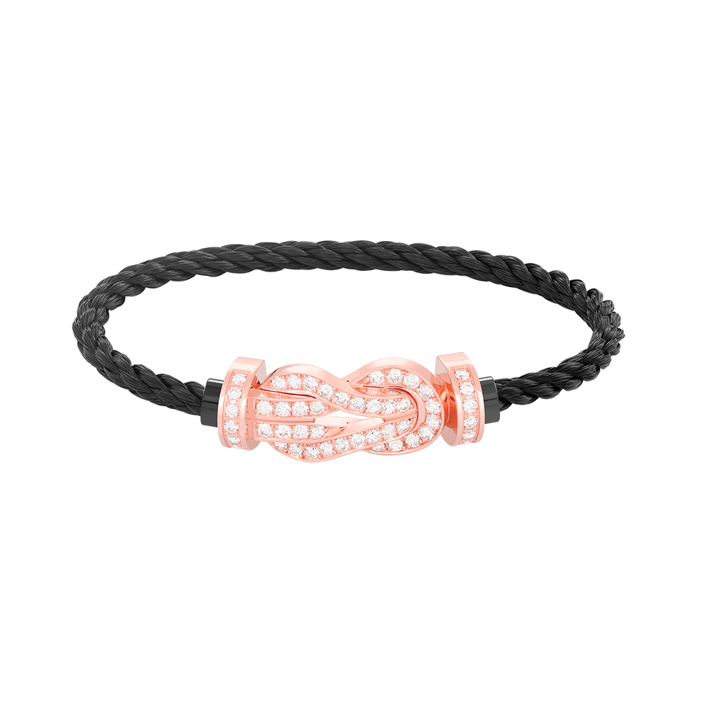 [Noble Aura jewelry]CHANCE LARGE 8 FIGURE BUCKLE FULL DIAMOND BRACELET ROSE GOLD