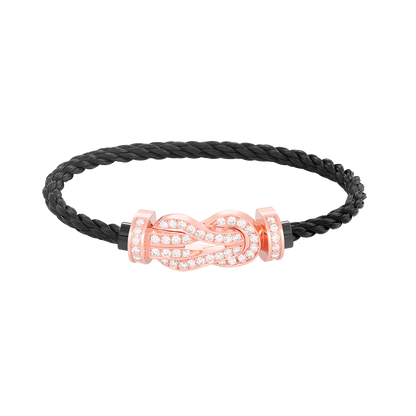 [Noble Aura jewelry]CHANCE LARGE 8 FIGURE BUCKLE FULL DIAMOND BRACELET ROSE GOLD