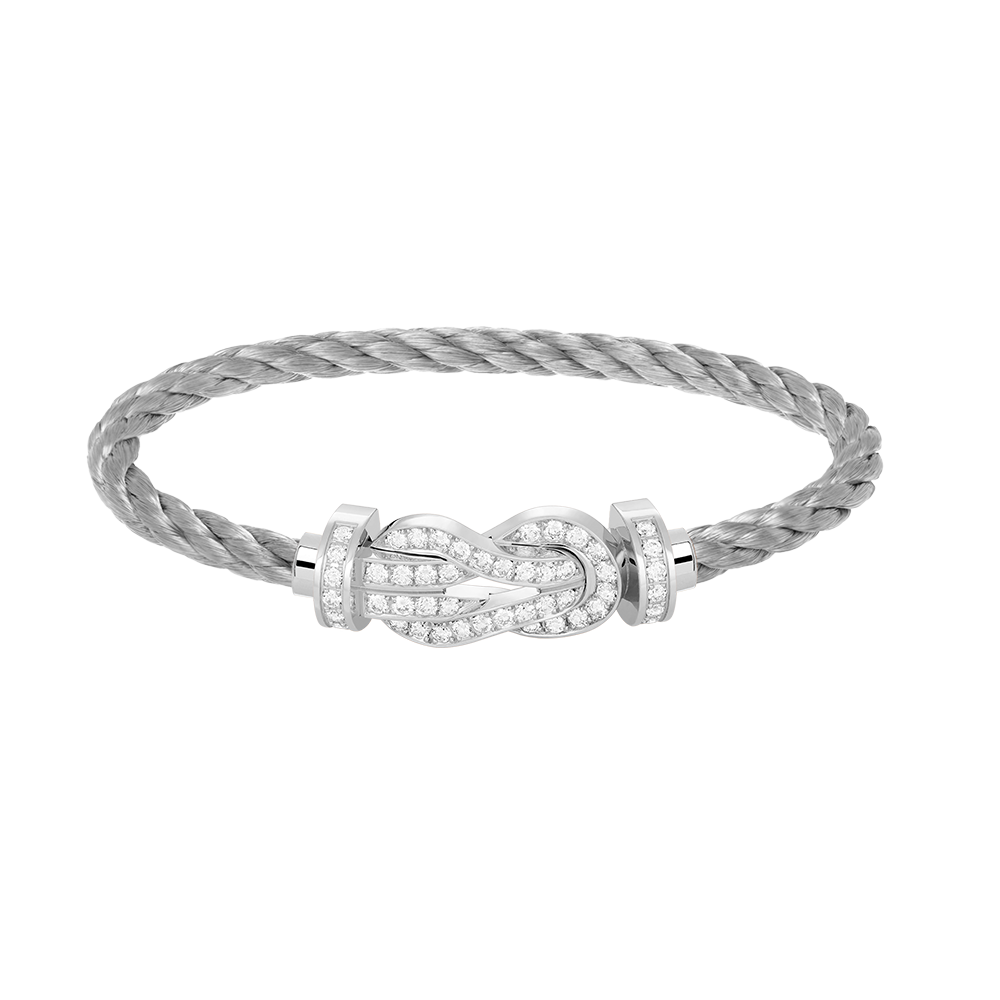 [Noble Aura jewelry]CHANCE LARGE 8 FIGURE BUCKLE FULL DIAMOND BRACELET SILVER