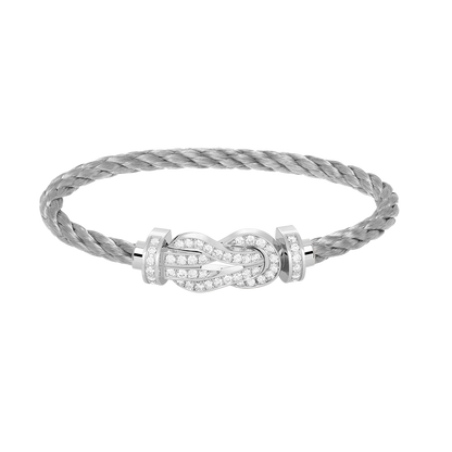 [Noble Aura jewelry]CHANCE LARGE 8 FIGURE BUCKLE FULL DIAMOND BRACELET SILVER