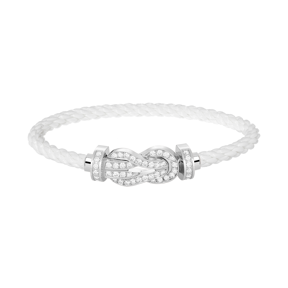 [Noble Aura jewelry]CHANCE LARGE 8 FIGURE BUCKLE FULL DIAMOND BRACELET SILVER