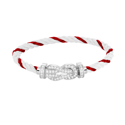 [Noble Aura jewelry]CHANCE LARGE 8 FIGURE BUCKLE FULL DIAMOND BRACELET SILVER