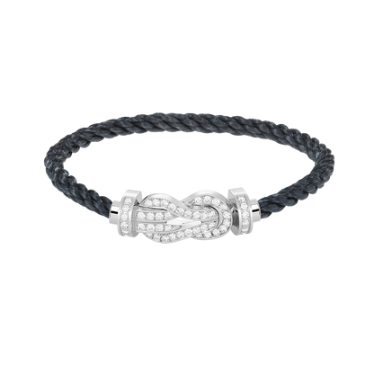 [Noble Aura jewelry]CHANCE LARGE 8 FIGURE BUCKLE FULL DIAMOND BRACELET SILVER