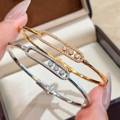 [Noble Aura jewelry]Move Pavé Diamond Bangle Bracelet M