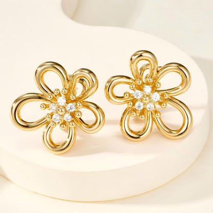 [Noble Aura jewelry] FLOWERLACE EARRING 5 DIAMONDS