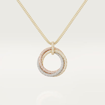 [Noble Aura jewelry]TRINITY LARGE FULL DIAMOND  NECKLACE