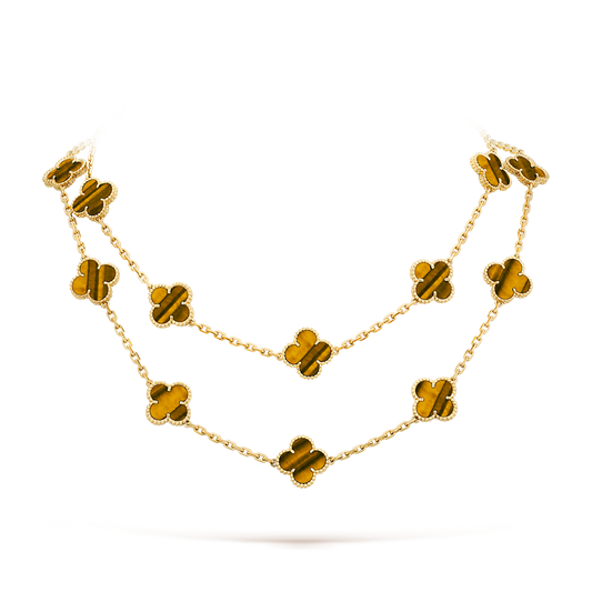 [Noble Aura jewelry]CLOVER 20 MOTIFS TIGER EYE ROSE GOLD