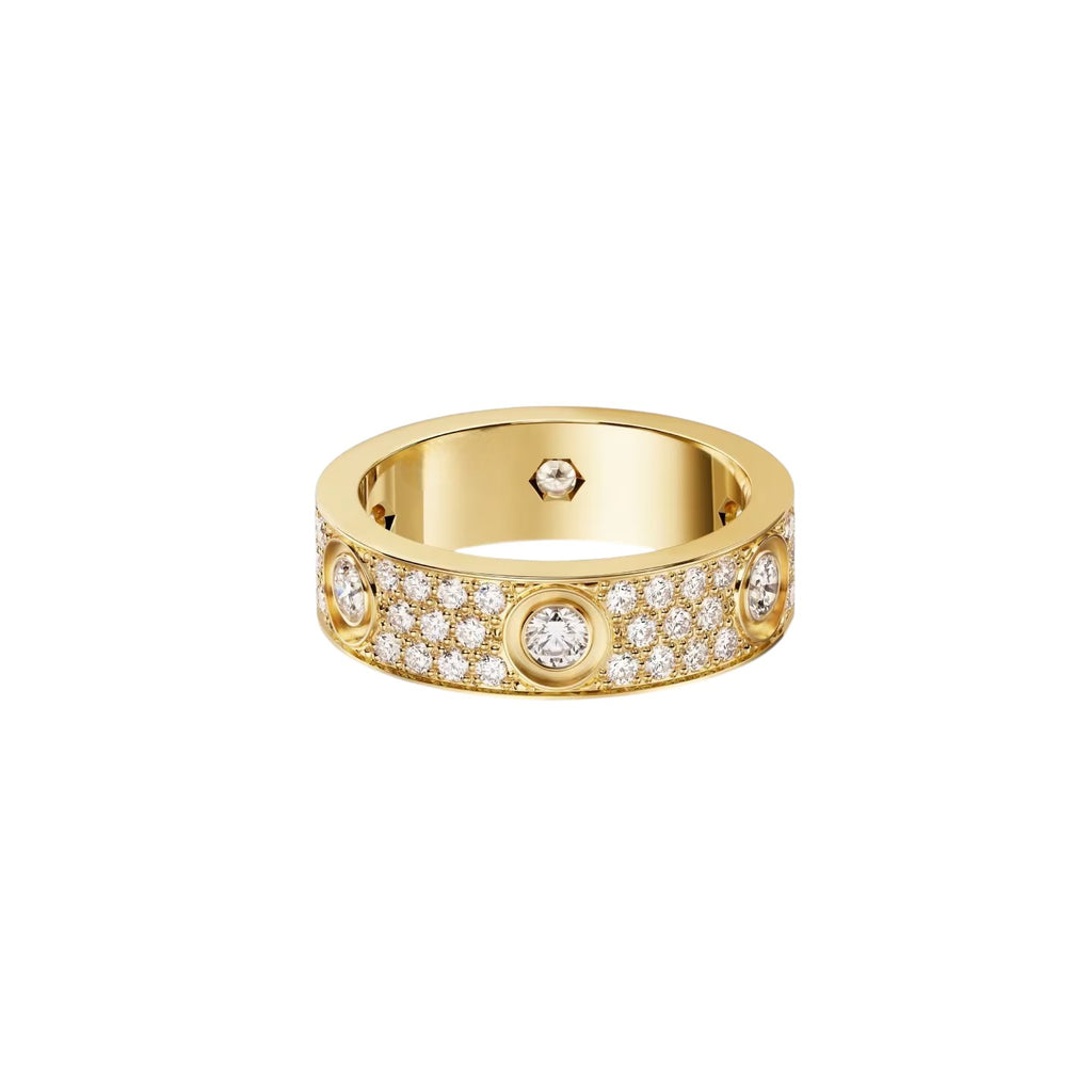 [Noble Aura jewelry]LOVE 5.5MM FULL-PAVE 6-DIAMOND RING