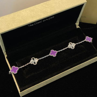 [Noble Aura jewelry] CLOVER 5 MOTIF VIOLET BRACELET COLLECTION