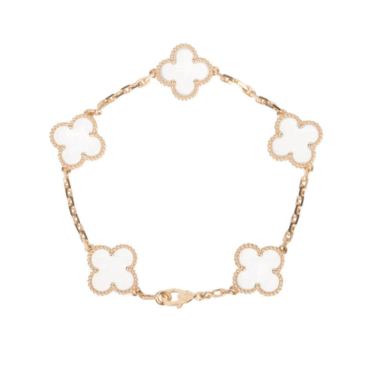 [Noble Aura jewelry]CLOVER 5 MOTIF ROCK CRYSTAL BRACELET