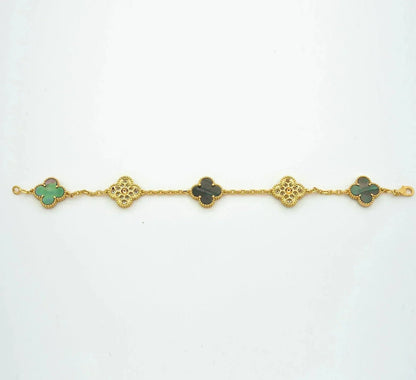[Noble Aura jewelry] CLOVER 5 MOTIF GRAY MOP BRACELET COLLECTION