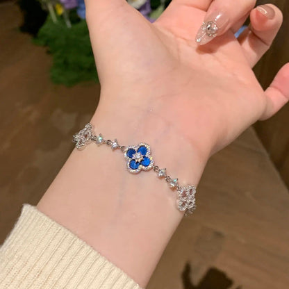[Noble Aura jewelry]CLOVER 5 MOTIF PINK BLUE RED WHITE BRACELET