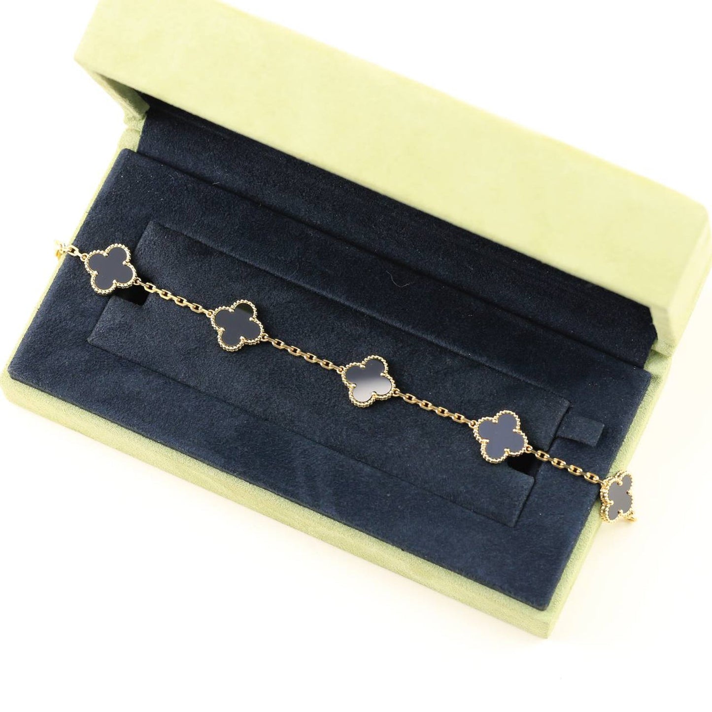 [Noble Aura jewelry] CLOVER 5 MOTIF ONYXS BRACELET COLLECTION