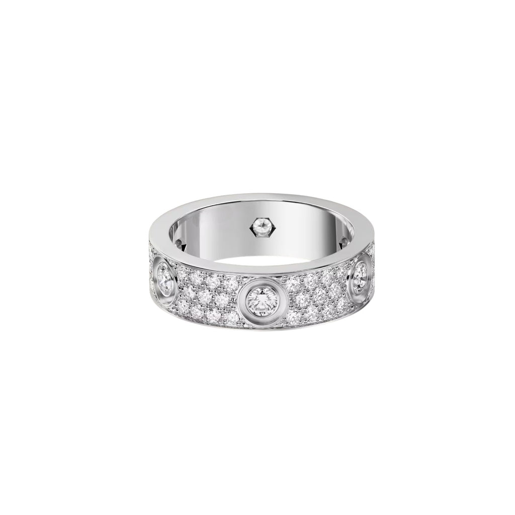 [Noble Aura jewelry]LOVE 5.5MM FULL-PAVE 6-DIAMOND RING
