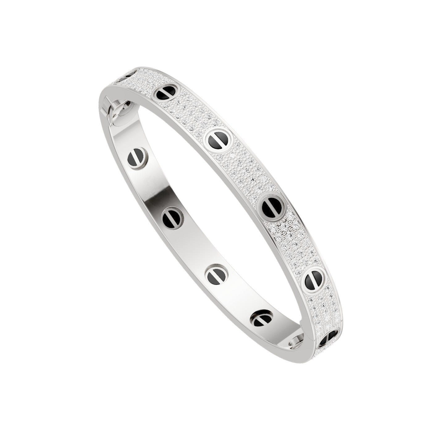 [Noble Aura jewelry]LOVE BRACELET 6.1MM DIAMOND-PAVED CERAMIC
