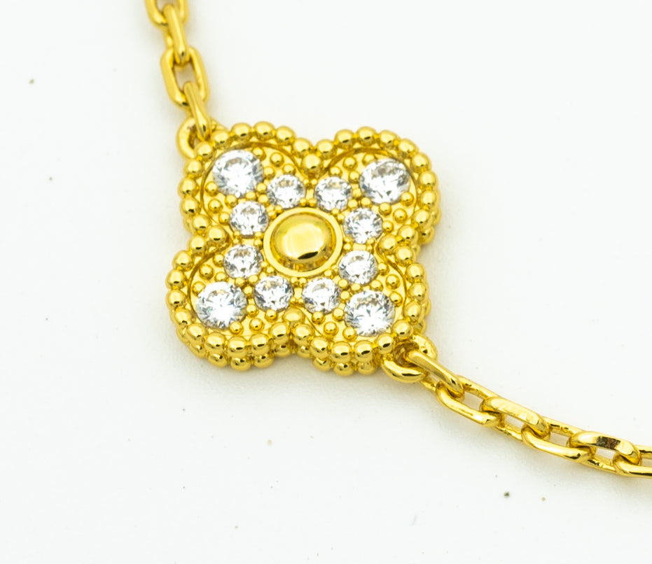 [Noble Aura jewelry]CLOVER BRACELET 5 MOTIFS GOLD DIAMOND
