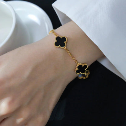 [Noble Aura jewelry] CLOVER 5 MOTIF ONYXS BRACELET COLLECTION