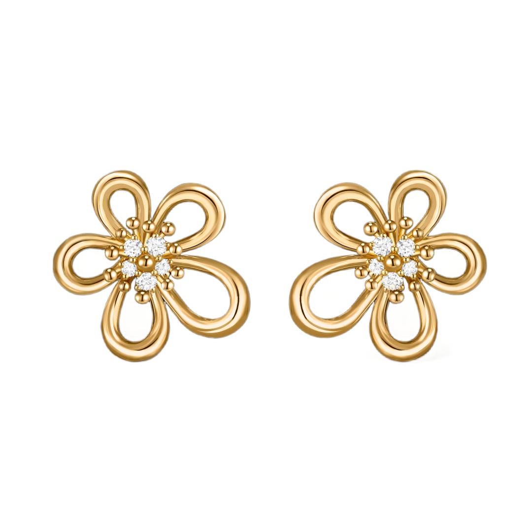 [Noble Aura jewelry] FLOWERLACE EARRING 5 DIAMONDS