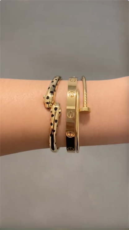 [Noble Aura jewelry] Panthère & LOVE  & JUSTE  Diamond Bracelet Stack Set