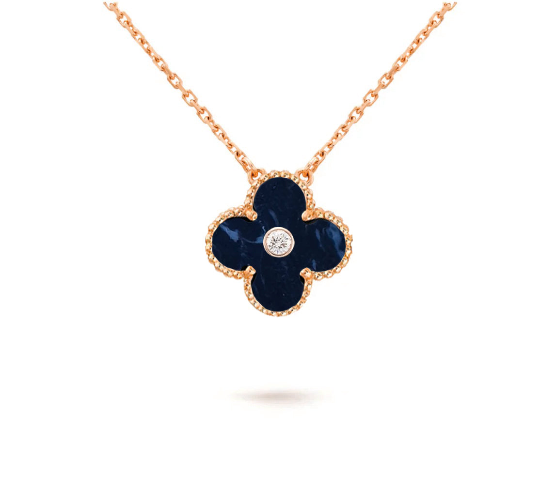 [Noble Aura jewelry]CLOVER 15MM DIAMOND SINGLE FLOWER NECKLACE COLLECTION