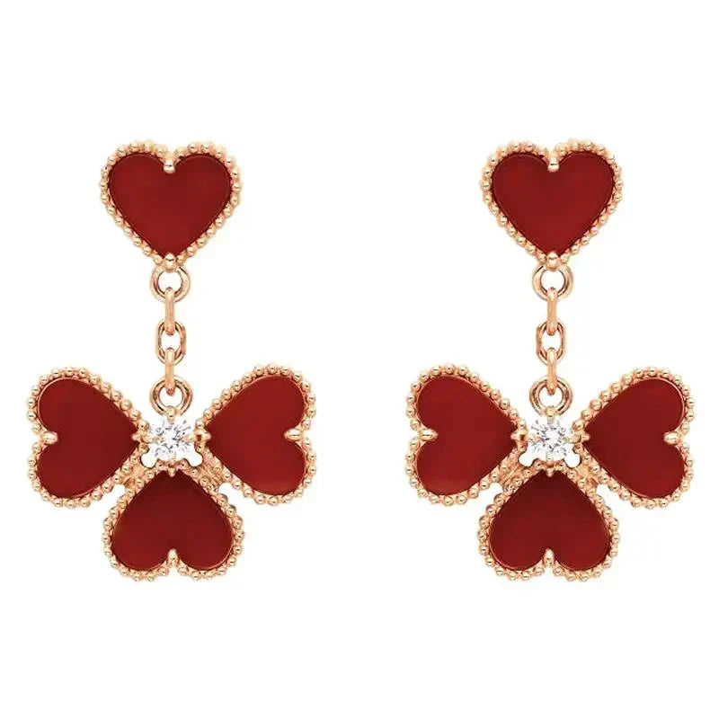[Noble Aura jewelry]SWEET CLOVER CARNELIAN EARRINGS