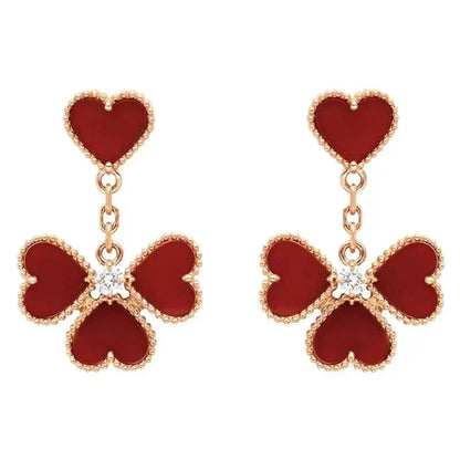 [Noble Aura jewelry]SWEET CLOVER CARNELIAN EARRINGS