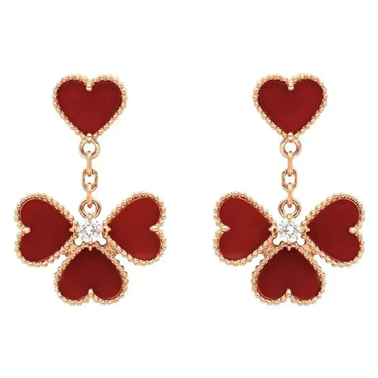 [Noble Aura jewelry]SWEET CLOVER CARNELIAN EARRINGS