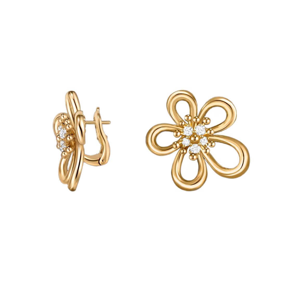 [Noble Aura jewelry] FLOWERLACE EARRING 5 DIAMONDS