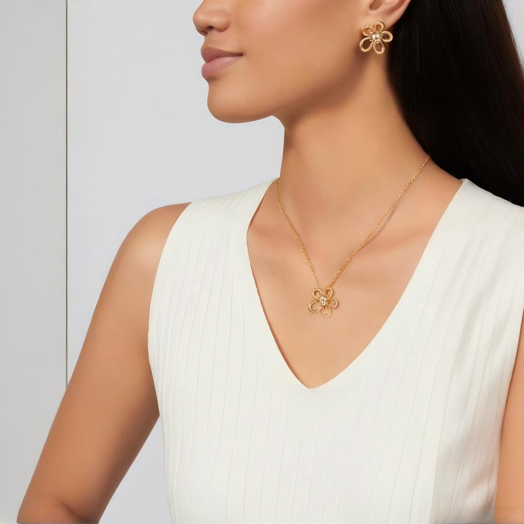 [Noble Aura jewelry] FLOWERLACE EARRING 5 DIAMONDS